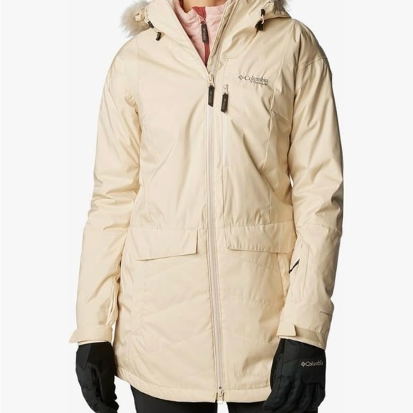 Columbia Beige Hooded Jacket with Faux Fur - Picture 16 of 16